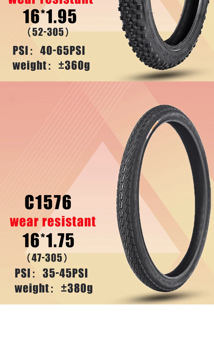 CST 16-Zoll-Fahrradreifen 16X1.35 1.5 1.75 Verschleißfest 16x1.95 2.125 für Elektroroller / MTB-Fahrrad / E-Bike / Faltradreifen – Detail 5