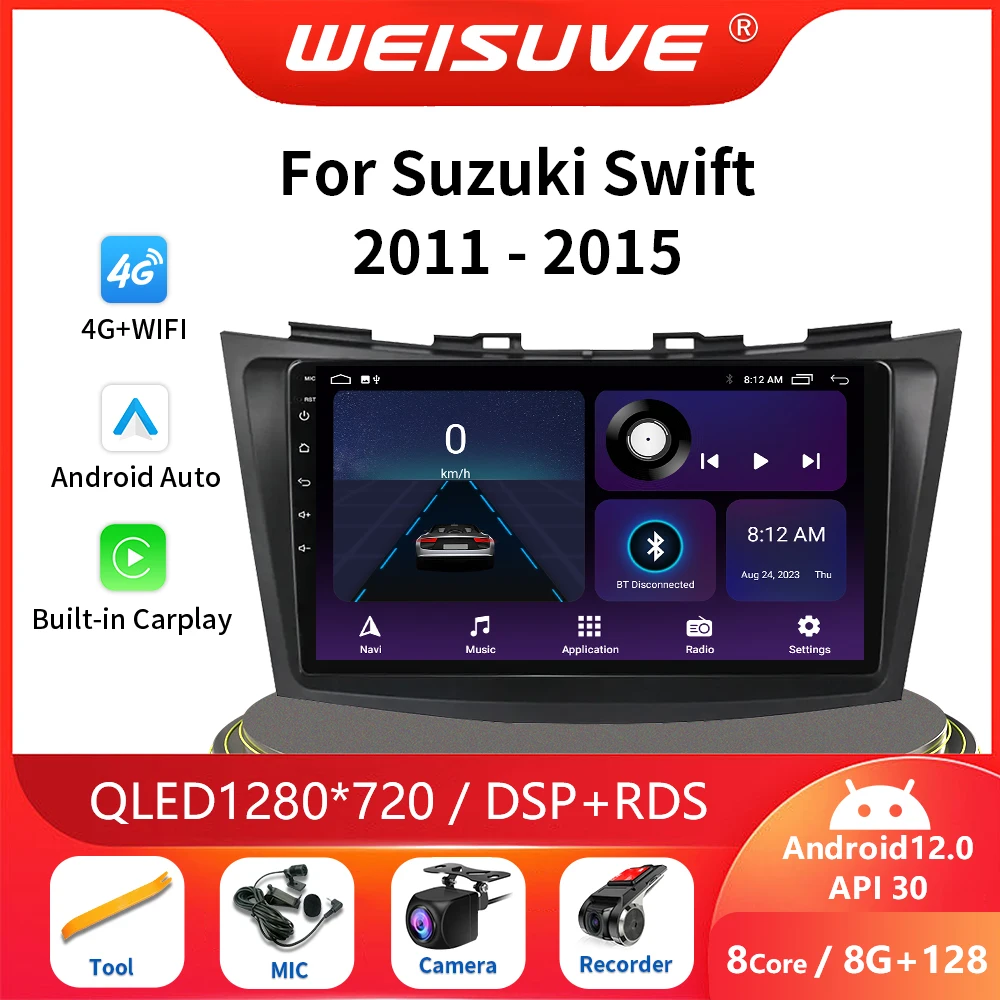 

Android 12 Car Radio Multimedia Player For Suzuki Swift 4 2011-2017 8 Core Autoradio GPS Navigation Stereo DSP 4G Wifi 48EQ 2din