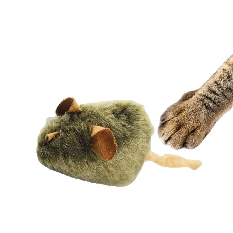 

Cat Toy Electric Squeak Mouse Touch Activated Interactive Plush Self Play Indoor Hunting Training for Kittens Realistic for Cats