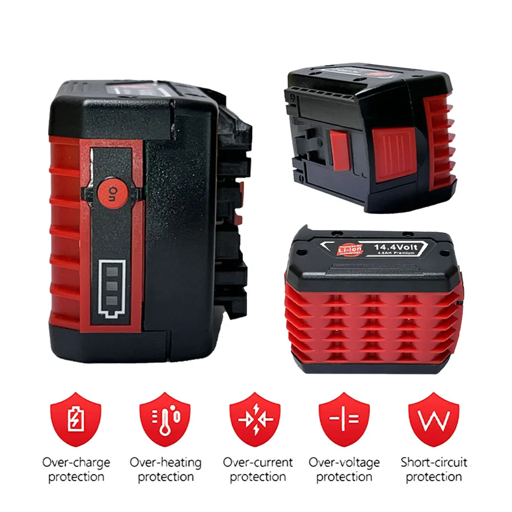 Rechargeable Li-ion Battery For Bosch GBH GDR GSR 1080 DDS180 BAT614G BAT607 BAT607G 14.4V 4800mAh electric drill Battery k
