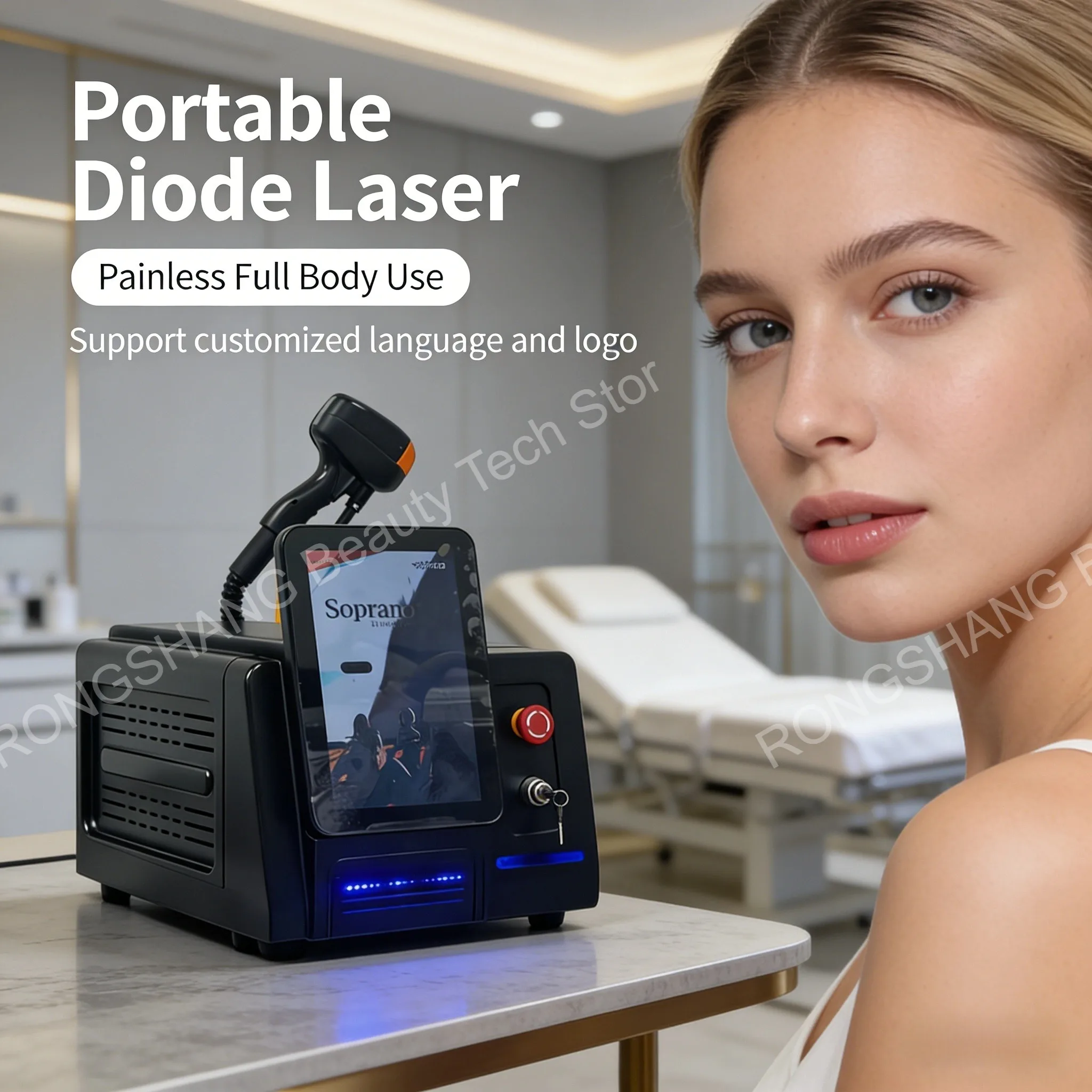 

Портативный диодный лазерный эпилятор для безболезненного удаления волос на всем теле, персональный уход за кожей