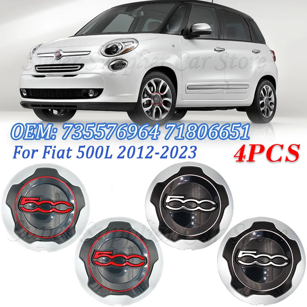 

New 4PCS Hubcap Wheels Centre Hub Cap Set Dust Cover Alloy Wheel Centre Cap For Fiat 500L 2012-2023 735576964 71806651 735574469