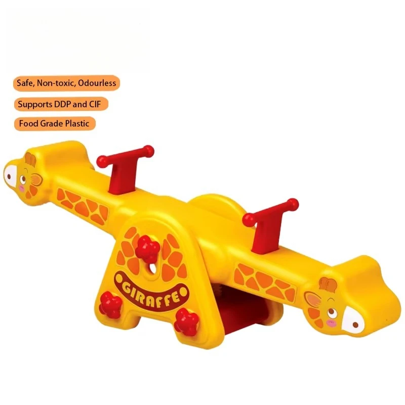 Outdoor Playground Seesaw, LLDPE Plastic Steel, Kids Play Equipment for School Park Community, Durable Safe Fun