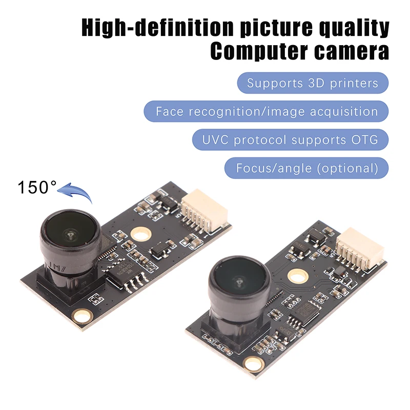 Exceptional Quality 1080PHD USB Camera Module, Ideal for 3D Printers, Wide 130/150 Degrees View, UVC OTG Compatible for Linux