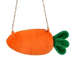 Kawaii Mini Carrot Plush Bag Small Crossbody Bag for Phone Small Items Storage Pocket Pouch Cute Purse