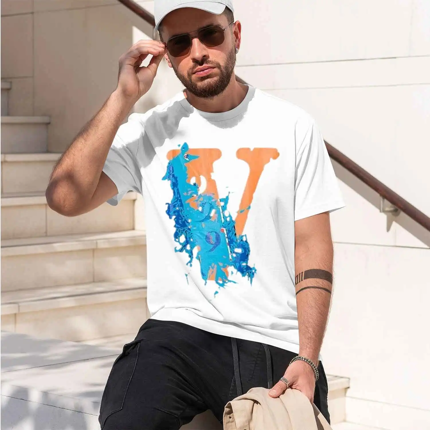 Sp and summer New V Letter Printed Short Sve Women's Crew Ne women pure T-Shirts 2026 New Model Short-sleeve crewneck T-Shirt Cl