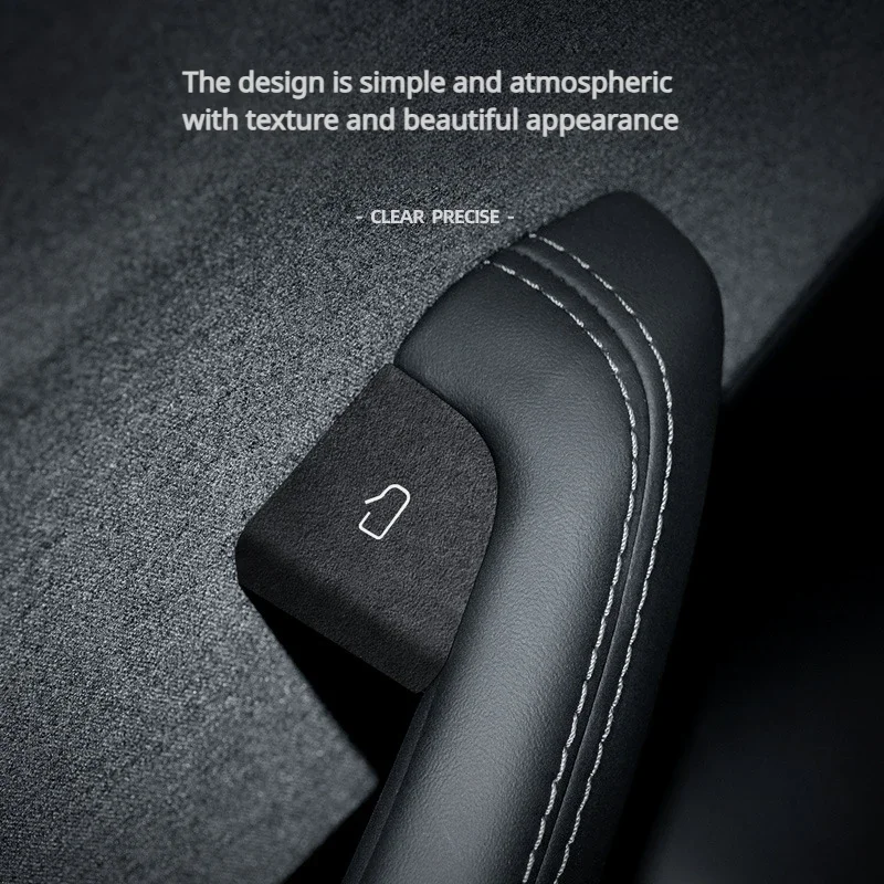 Adesivo Patch interruttore porta per Tesla nuovo modello 3 + Highland 2024 Alcantara adesivo interno in pelle scamosciata accessori decorativi