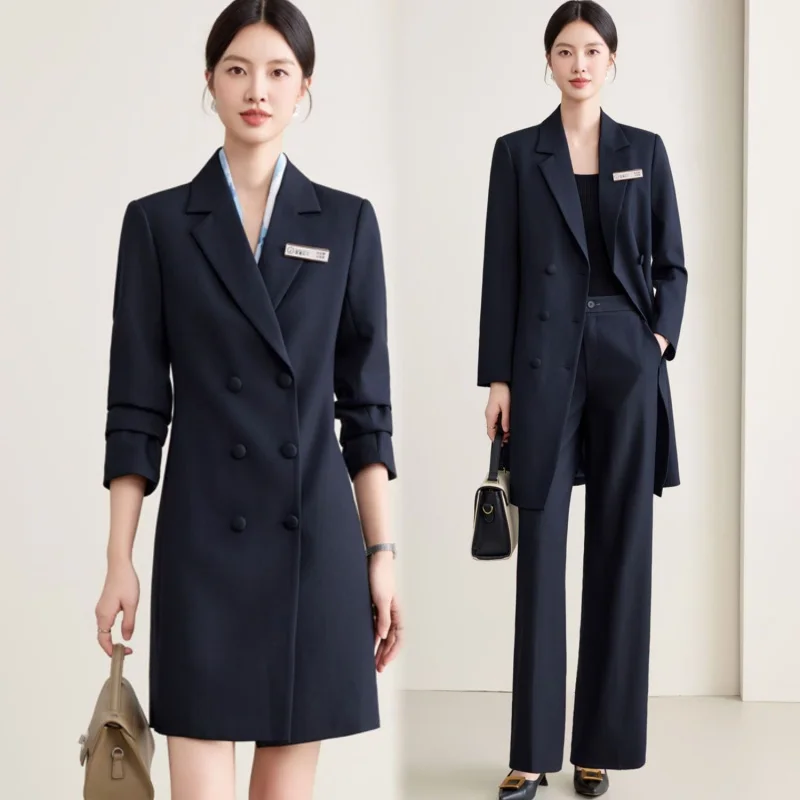 

High-end trench coat suit for women2025New Autumn and Winter Professional Wear Elegant Commuting Mid-Length Coat Workwear