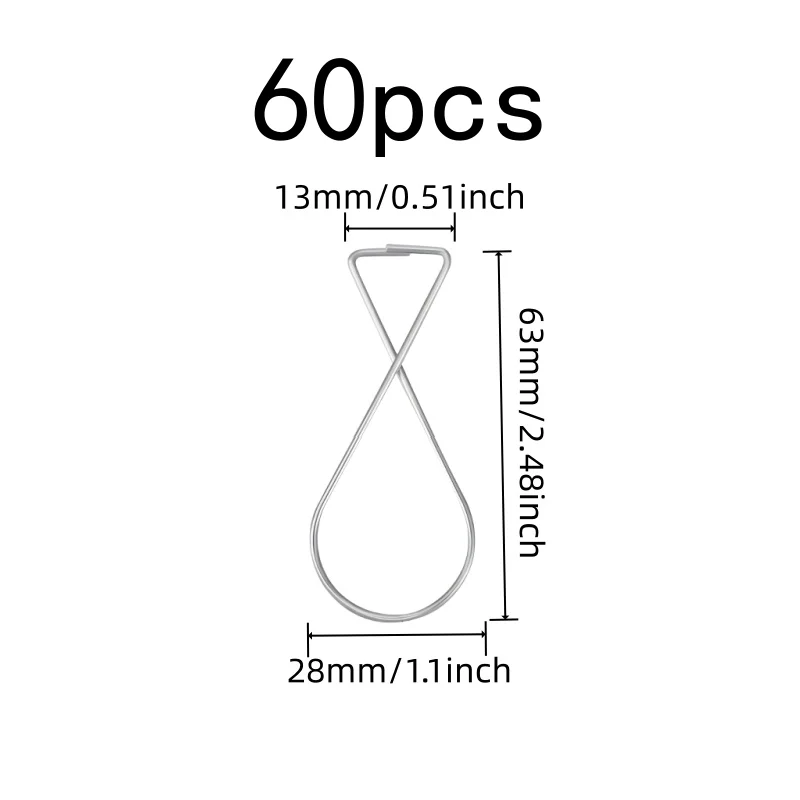 60 pcs T-Bar Ceiling Hooks, Metal T-Shape Design, suitable for School Classroom Decor, Fits Mineral Fiber Grid