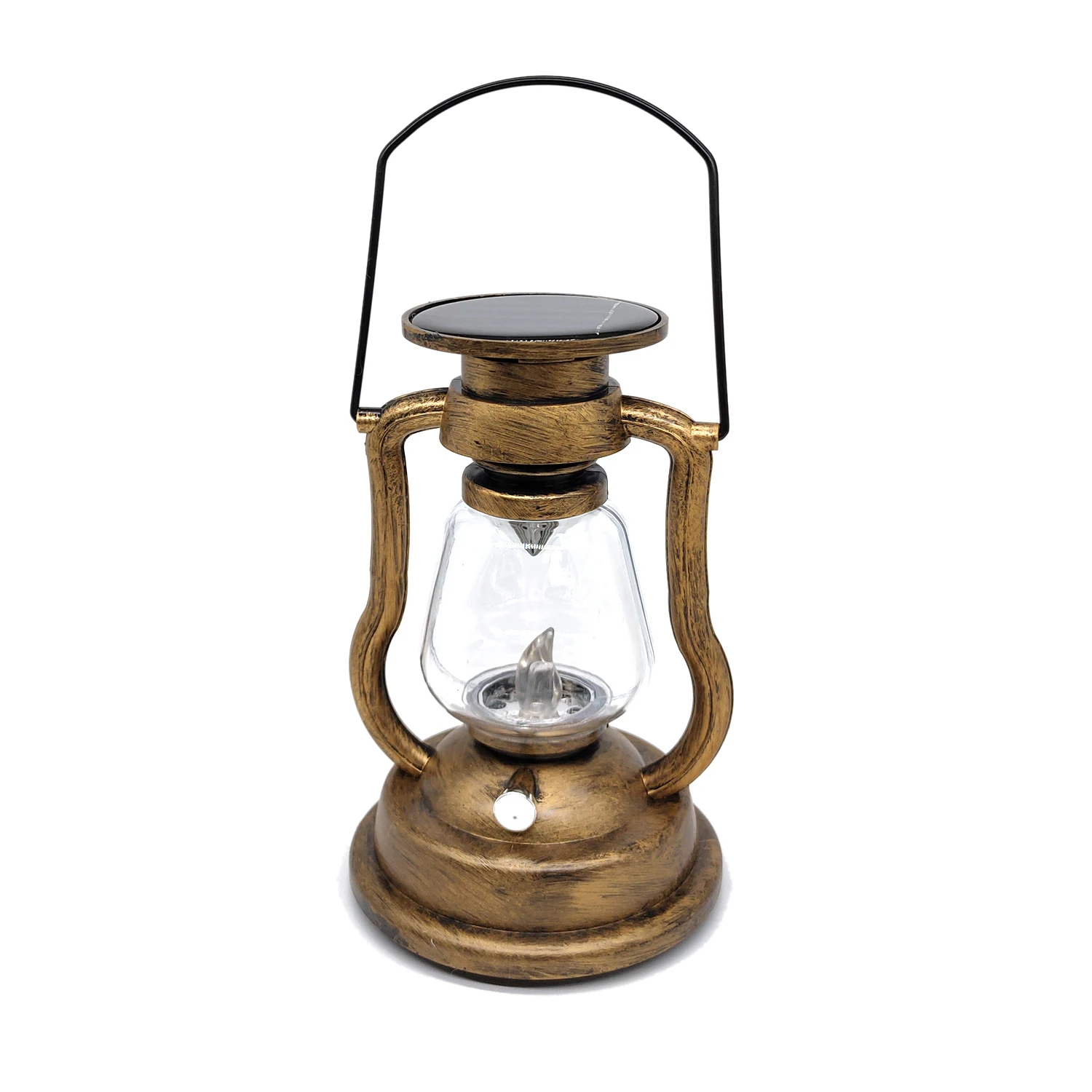 

Retro Solar Hanging Candle Light LEDs Oil Lamp Flickering Flameless Solar Lantern Outdoor Garden Yard Lighting-Gold