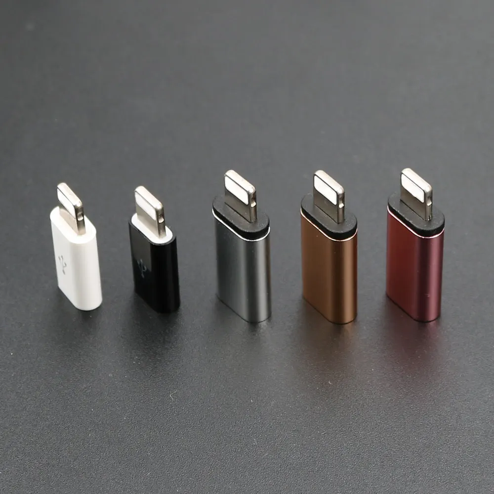 1Pcs For iPhone to Micro USB / Type-C Charger Adapter Female to Male Converter Adapter for iPhone 6 6s 7 8 Plus X 10 for iPad