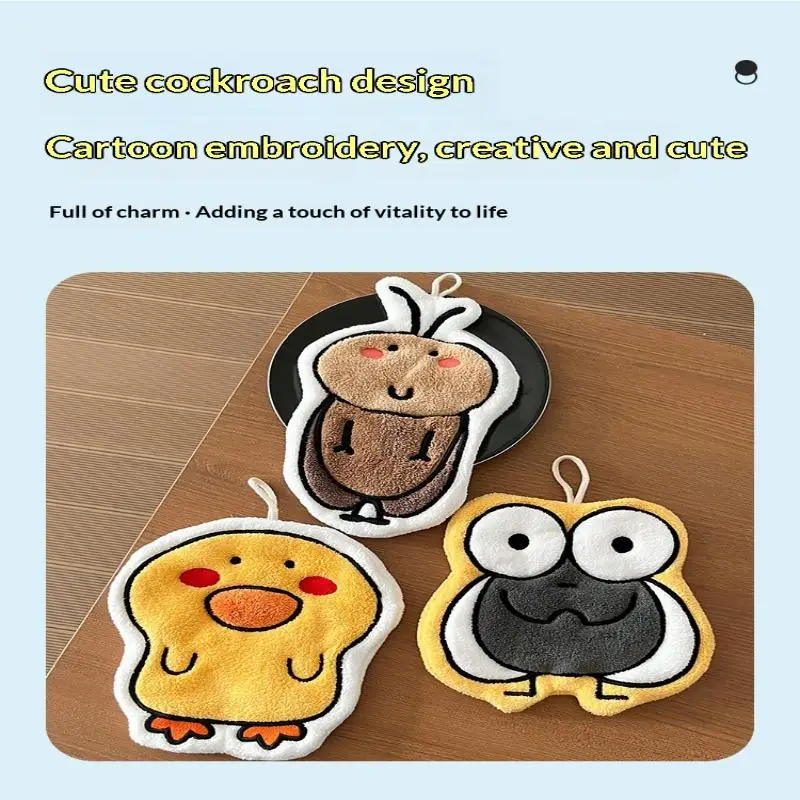 

Cartoon Hand Towel Wall Hanging Towel Thick Soft Handkerchief Rag For Kitchen Bathroom Washing Hands Cloth