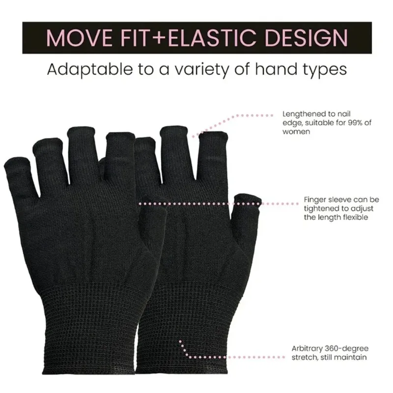 1 Pair of Black Wear-resistant Work Gloves for Women and Men Knitted Breathable Elastic Outdoor Protective Gloves