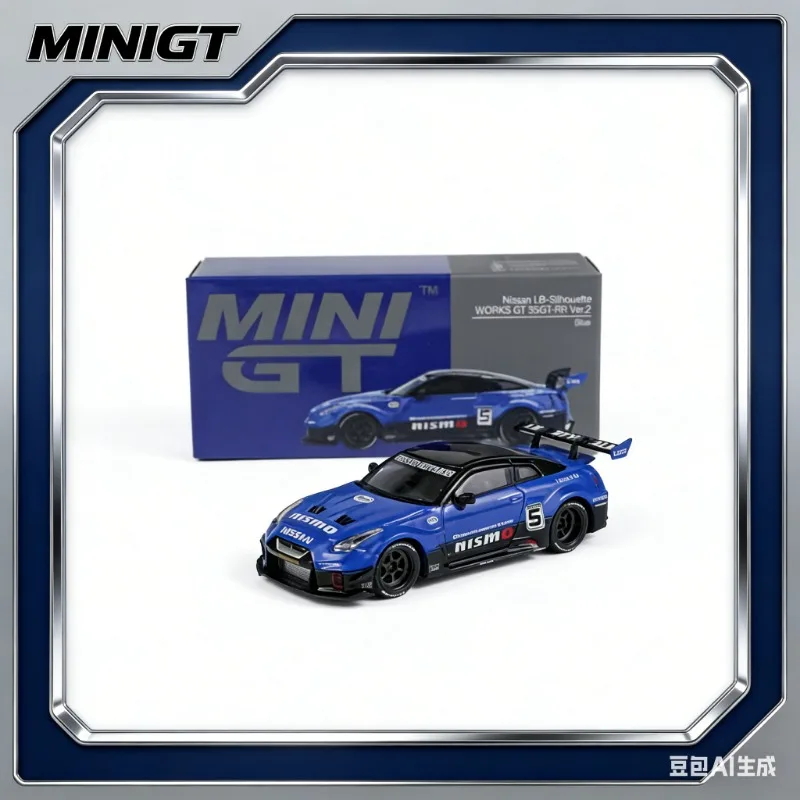 

MINI GT 1:64 Nissan LB Nissan GTR R35 35GT-RR LBWK KUMA Graffiti Alloy Car Model Static Simulation Display Item Boys' Toy