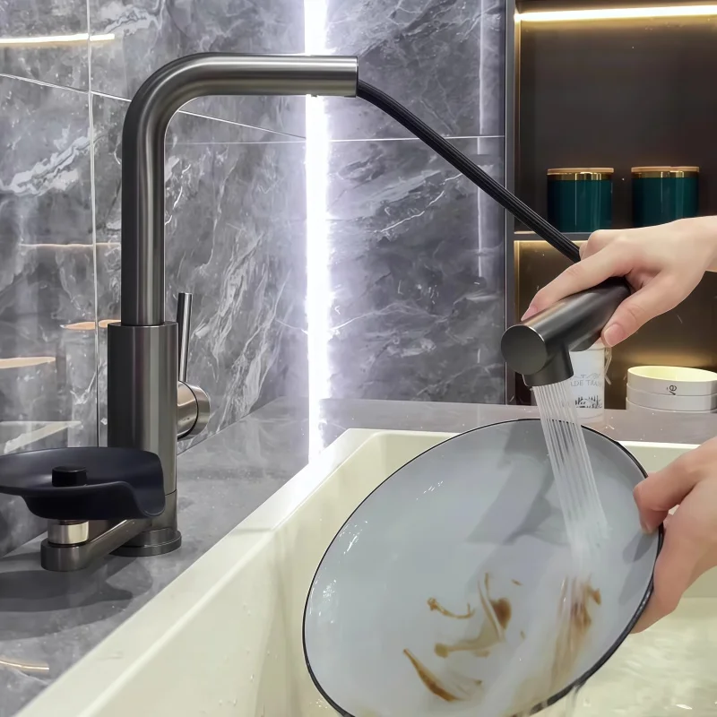 Kitchen Faucet Automatic Glass Cup Washer Pull Out  Sink Faucets Stainless Steel 304 Taps Kitchen Mixer Water Tap Crane