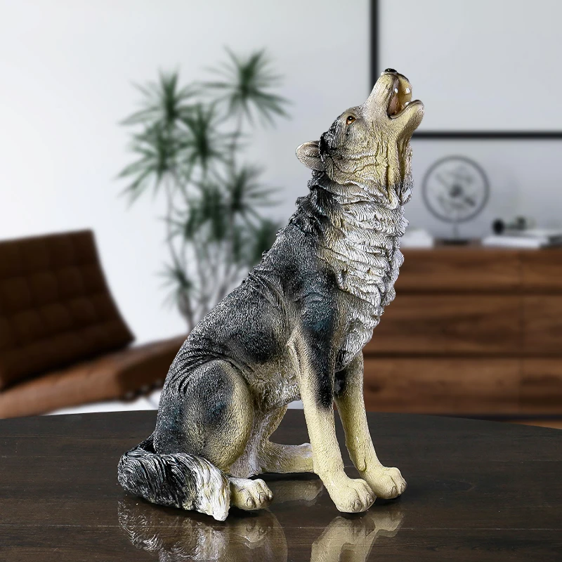 American Timber Wolf Animal Sculpture