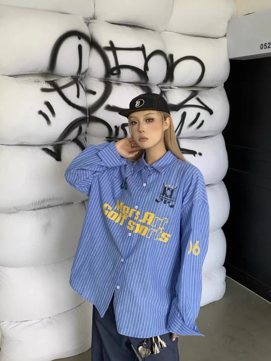 

American Retro Sport Color Blo Long Sve irt Loose Casual Collar Men's Women's Trendy Baseball Jersey Sle Outerwear