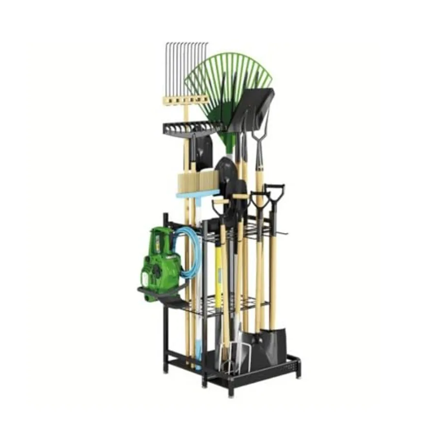 

Органайзер для садовых инструментов для гаража: прочный держатель для инструментов с большими крюками для сарая, двора, гаража