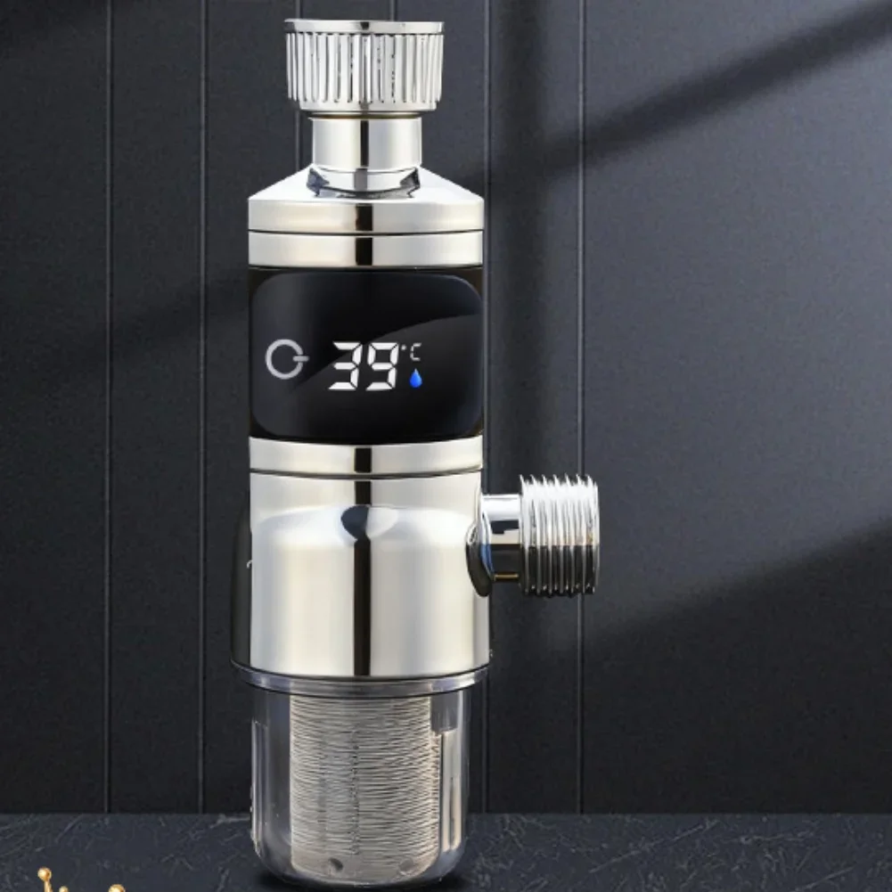 2-In-1 Digital Display Shower Head Temperature Sensor Filter Large Screen 304 Stainless Steel Filter Mesh Thermostat And Filter