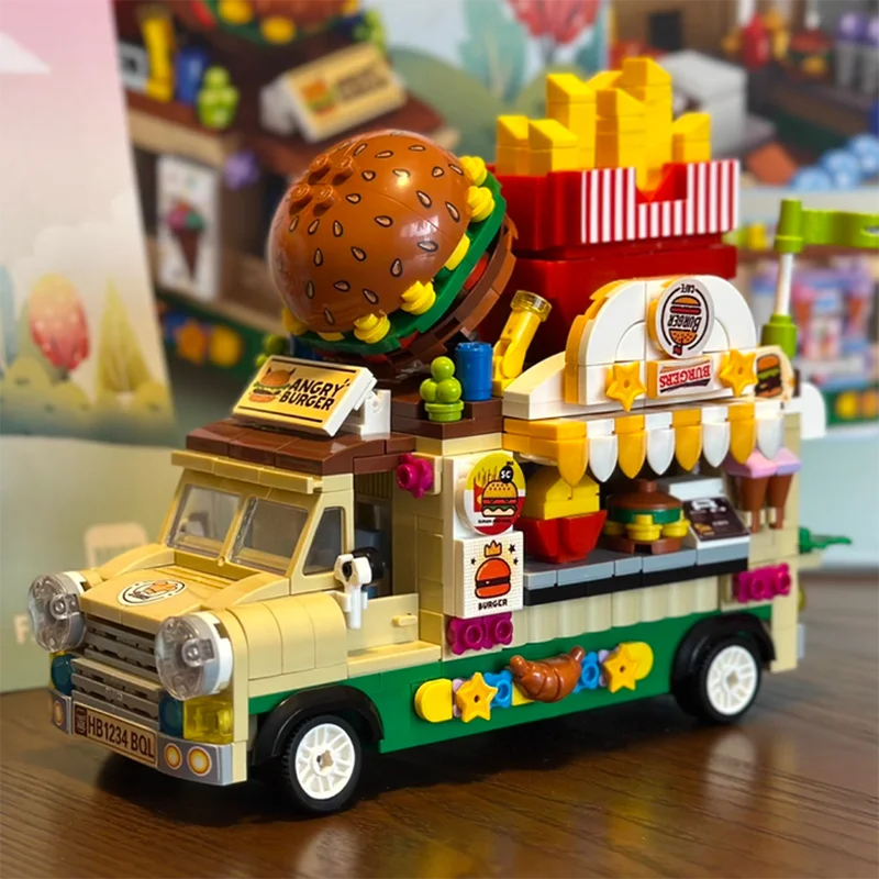 

Конструктор Городская улица: Фургон с бургерами, Фургон с мороженым. Развивающая сборная игрушка, подарок, украшение, коллекционный сувенир.