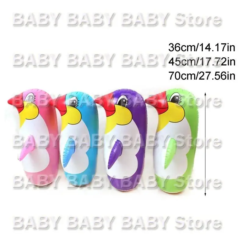 Q81A 36 سم/45 سم/70 سم بلعبة PVC قابلة للنفخ من أجل إبداع الحياة الكارتون Penguin Tumbler للأطفال هدايا الأطفال.