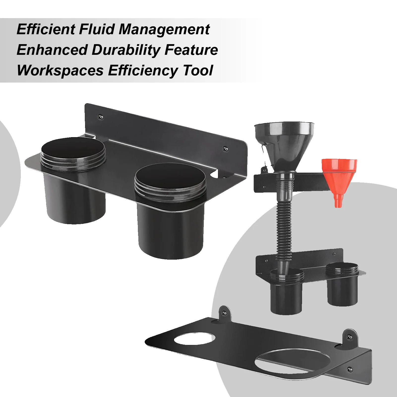 

Комплект держателей масляной воронки со съемными капельными чашками, настенное крепление, гаражные принадлежности, подставка для масляной воронки для добавления двигателя охлаждающей жидкости