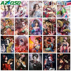 AZQSD Painting By Numbers Woman Girl Japanese Portrait Home Decor Picture Gift Oil Painig Figure Handpainted Diy