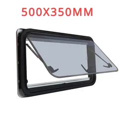 500x350mm RV akcesoria okno przesuwne narożnik dwuwarstwowa ochrona UV dla przyczepy kempingowej przyczepa campingowa RV Pull Push Windows