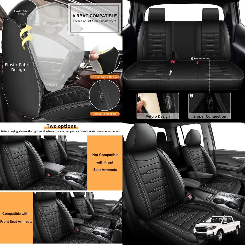 

Чехлы на сиденья подходят для Honda Ridgeline 2006-2025 2026: Crew Cab, 5-местные чехлы на автомобильные сиденья из искусственной кожи, подушка сиденья для грузовика, пикапа, Prot