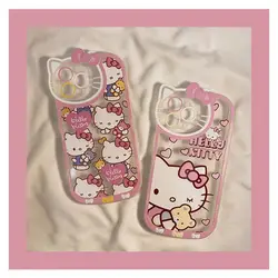 Sanrio Hello Kitty Kawaii Happy Phone Case For iPhone 15 14 13 12 11 Pro Max 7 8 Plus XR XS MAX Y2K Girl Anti Fall Back Cover