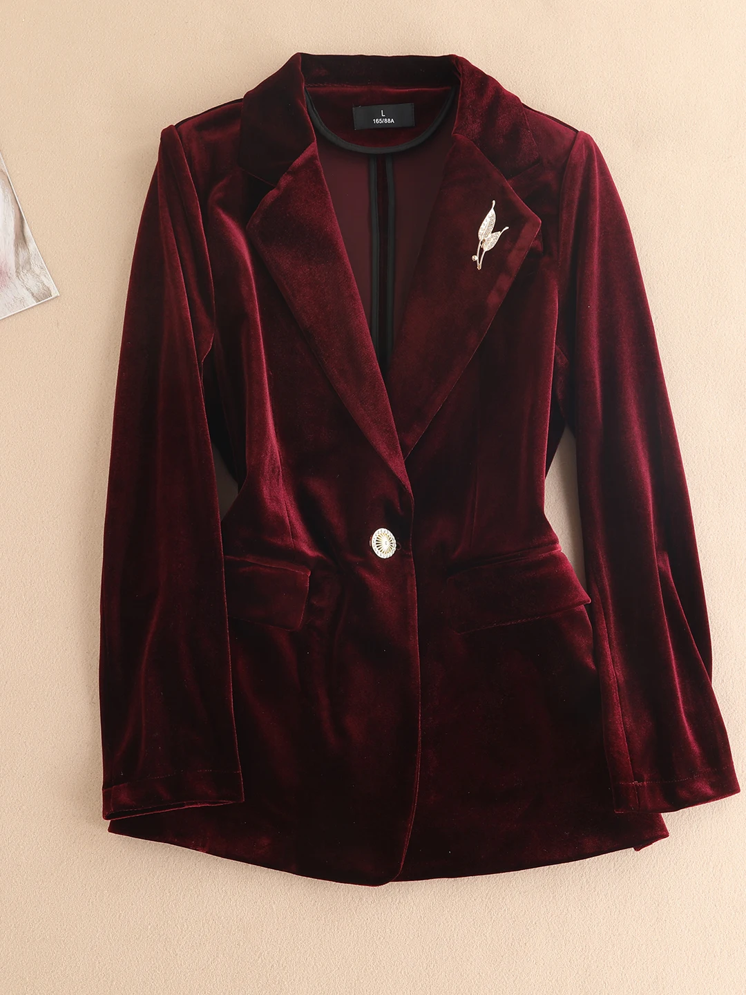 

Faionable Velvet Suit Set Women's 2025 New Small Size Ele High End Women's Flavor Suit Jaet Top Commute Sle Long Sl...