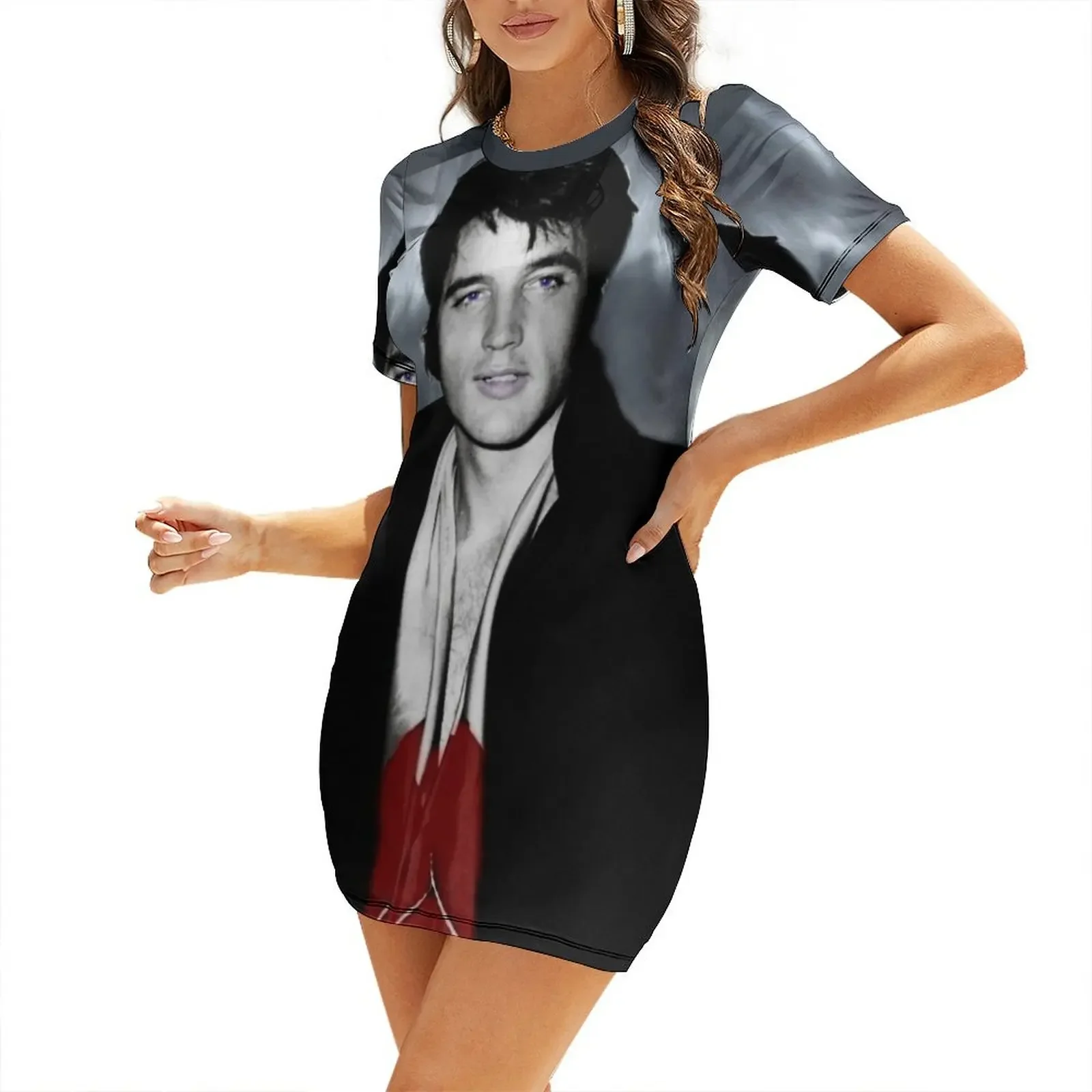 He Lives On In Our Memories XCI Short-Sleeved Dress Women's evening dress birthday dress for women Beachwear