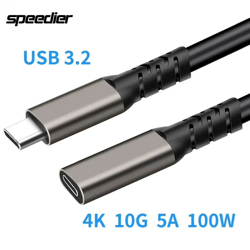 USB Type C extension Cable USB 3.2 Gen2 10G 100W Male to Female Cord for Switch DJI Mavic Dell XPS Surface Go Hub