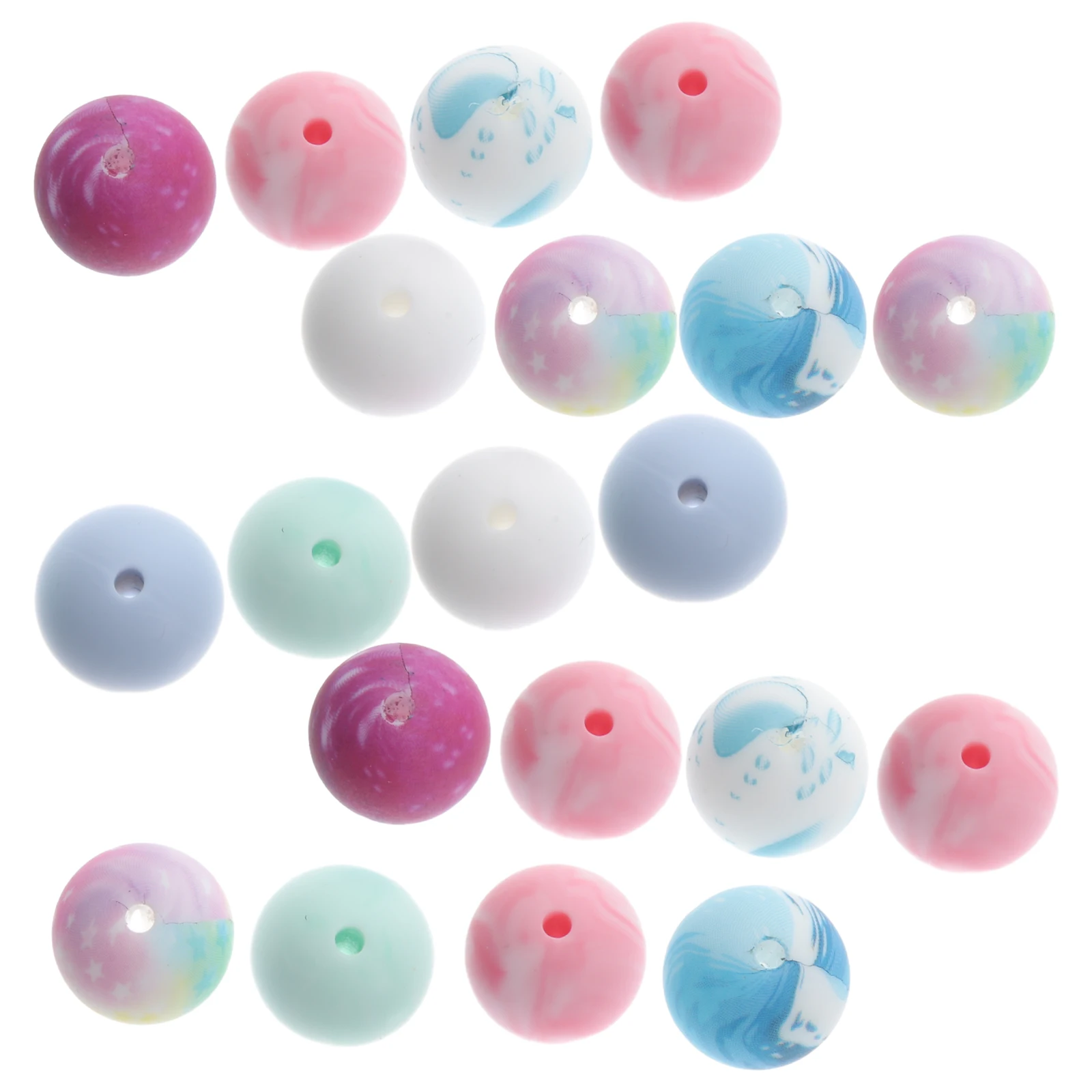 78pcs Silicone Bead Kit Bulk Round Beads for Jewelry Making Bracelet Necklace Keychain DIY Craft naments Gel Small