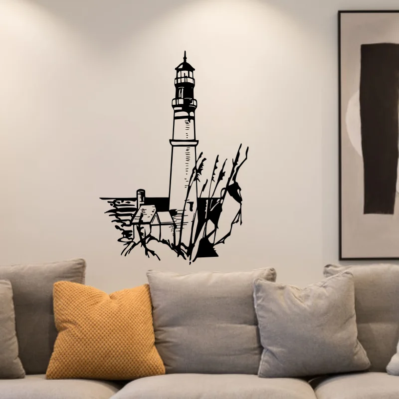 

Nautical Home Decor Landscape Lighthouse Light Sea Water Vinyl Wall Sticker Art Decals Mural Room Design Pattern Wallaper
