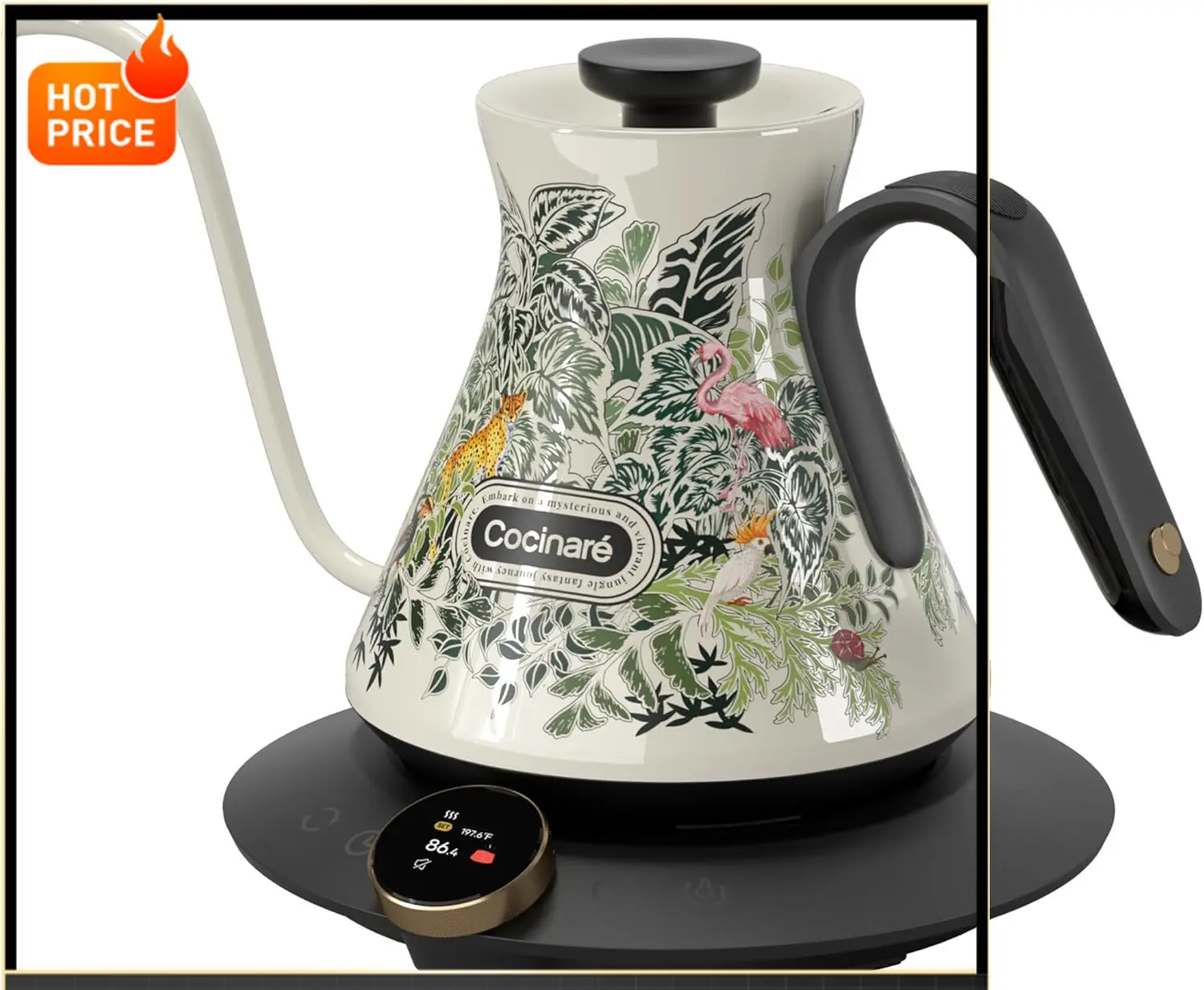 

Бестселлер: Электрический чайник BestsellerFLOW M6 Pro с гибким изливом и изменяющим цвет дизайном, ±0.5 ℉ Контроль температуры для заваривания кофе и чая методом пуровер