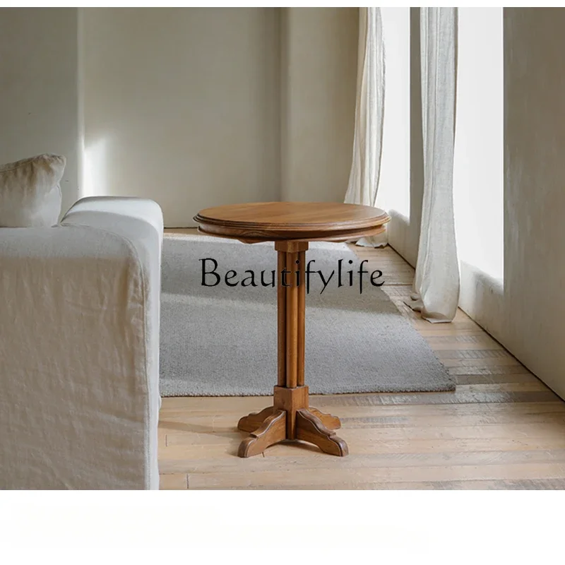 

S Designer Creative Home Living Room Balcony Solid Wood Small Square round Table