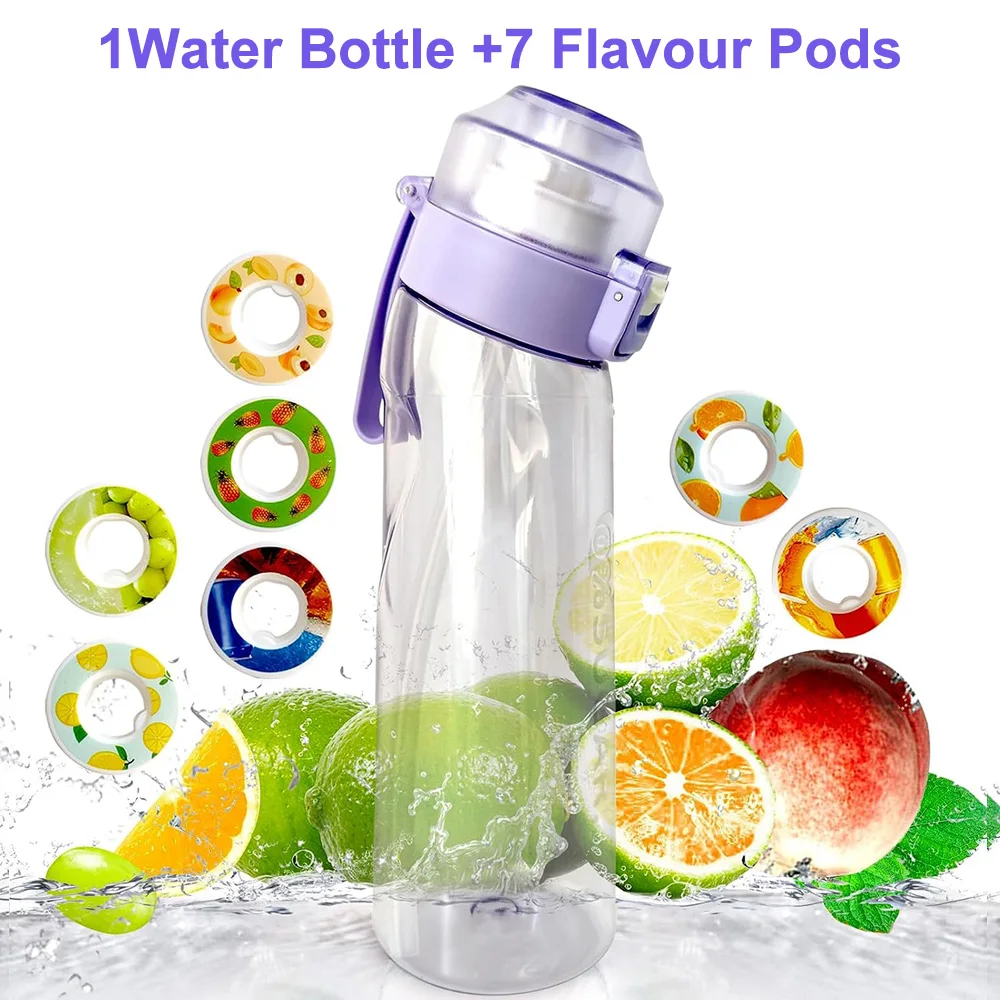 Sport-Trinkflasche BPA-frei 650ML mit Fruchtduft und 7 Geschmackskapseln Outdoor-Trinkbecher – Detail 8
