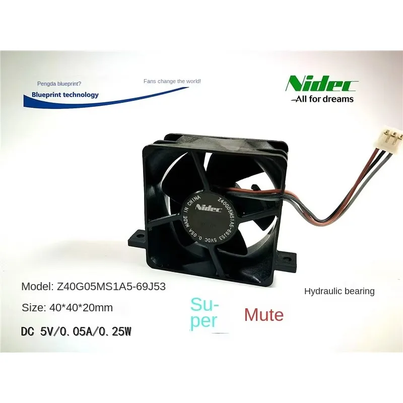 با كتم الصوت Z40G05MS1A5-69J53 5v0. 05A 4020 4 سم مروحة تبريد بمحمل مائي 40*40*20 ملم #1