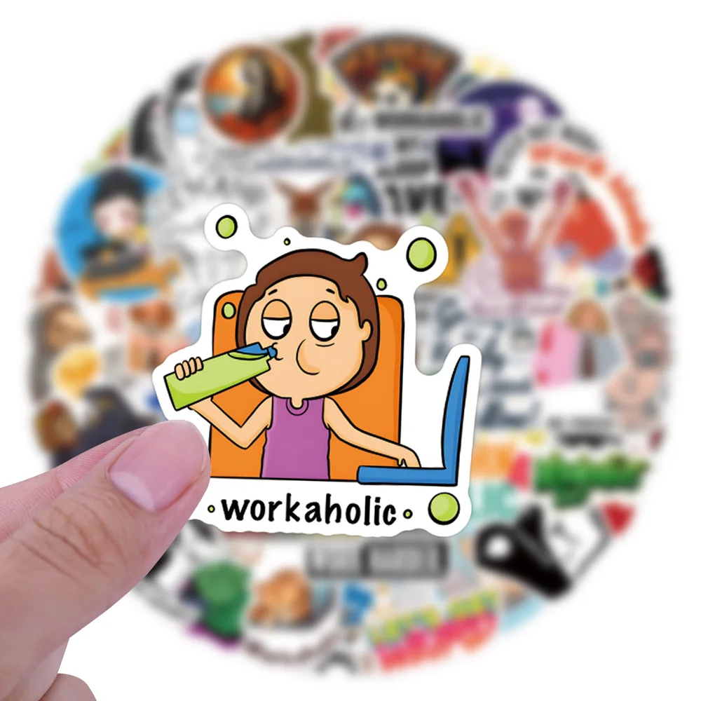 10/30/55PCS Workaholic การ์ตูนสติกเกอร์ตลก Graffiti DIY สมุดภาพตู้เย็นแล็ปท็อปโทรศัพท์กีตาร์รถจักรยานสเก็ตบอร์ดตกแต่ง