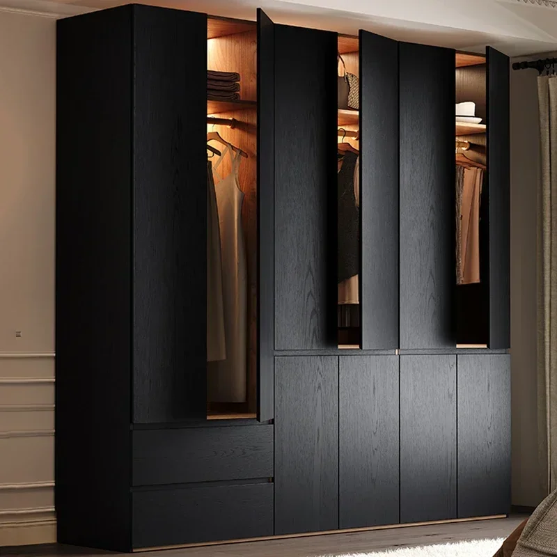 

Hanger Drawers Tall Closet Luxury Black Big Nordic Rack Clothes Open Wardrobe Organizer Cabinets Guarda Roupas Furniture