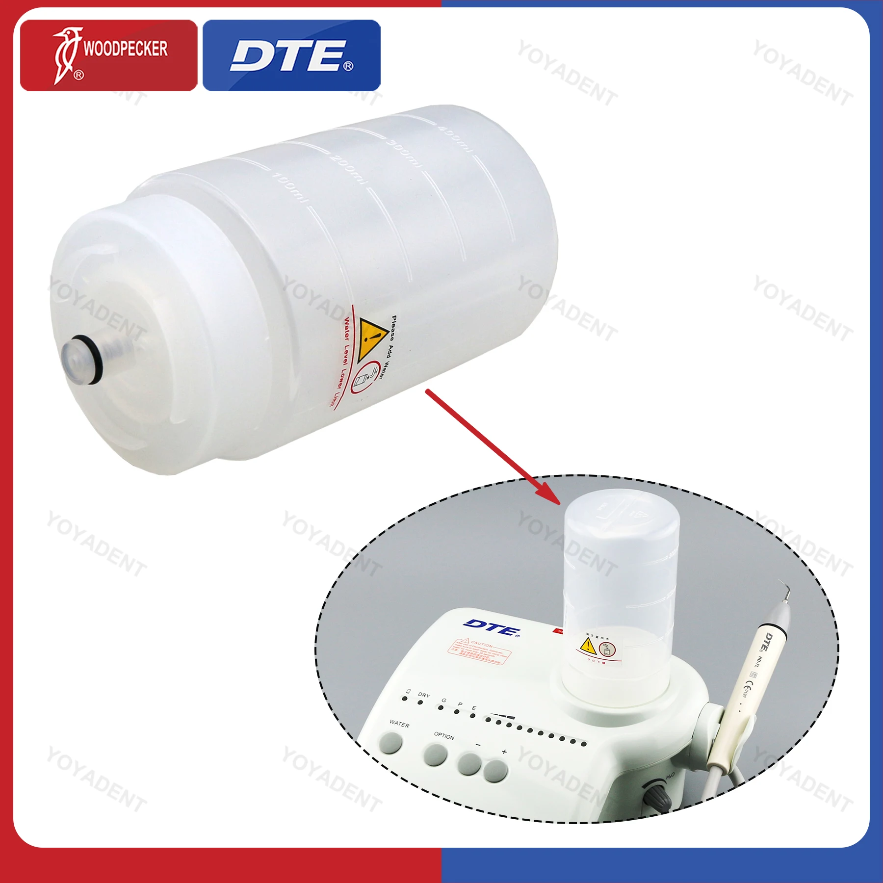 نقار الخشب DTE الأصلي زجاجة ماء الأسنان بالموجات فوق الصوتية قشارة استبدال زجاجة ل D7 UDS-E قشارة/AT-1 نظام إمدادات السيارات #2