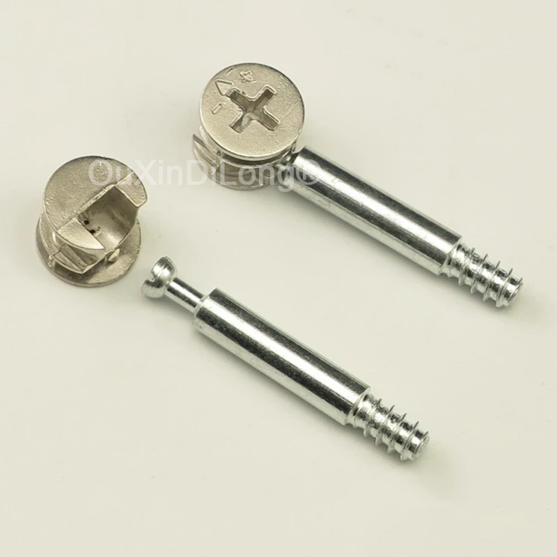 

500Sets Two-In-One Furniture Connecting Fittings Nut Bolt Set Cam Wardrobe Wooden Fastenings Fitting Eccentric Wheel + Rod GF992