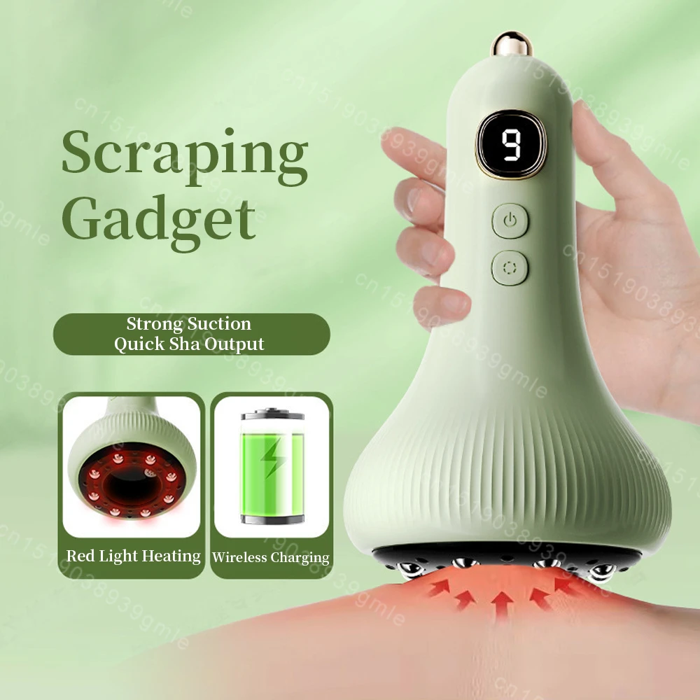 Electric Scraping Instrument Heating Fat Burning Slimming Guasha Device Red Light Care Cupping Massager Magnetic Wave Care