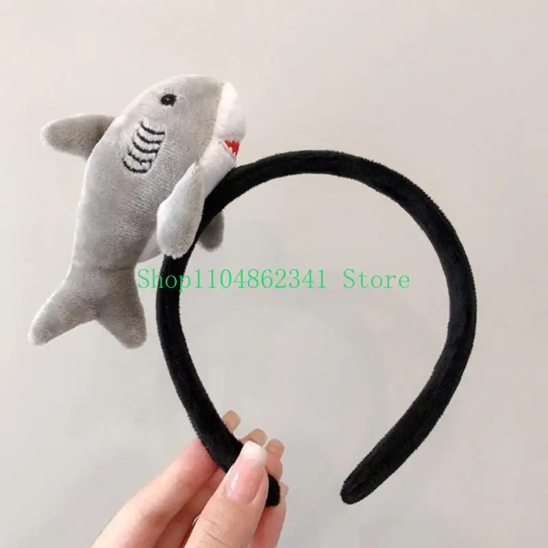 

652F 3D Cartoon Fish Headband Funny Plush Ocean Animal Hairband Hair Accessories