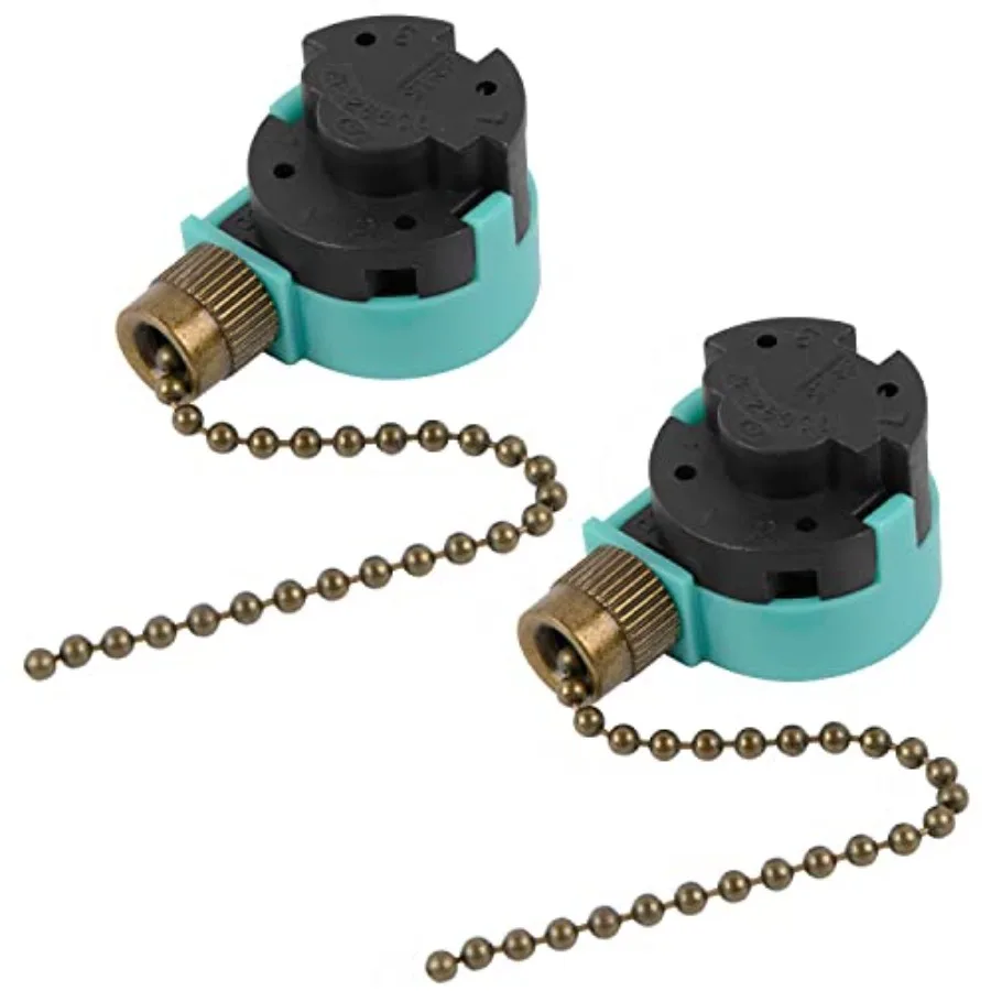 

2PCS Ceiling Fans 3 Speed 4 Wire Pull Chain Switch Compatible with Hunter, Hampton Bay, Harbor Breeze, Westinghouse Bronze