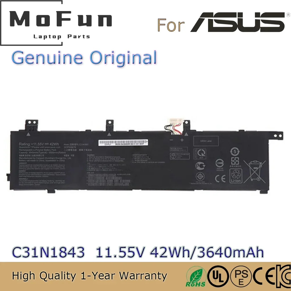 

Brand New Original C31N1843 11.55V 42Wh Laptop Battery for ASUS VivoBook S15 S532F S532FL S432F S432FA S532FA etc.