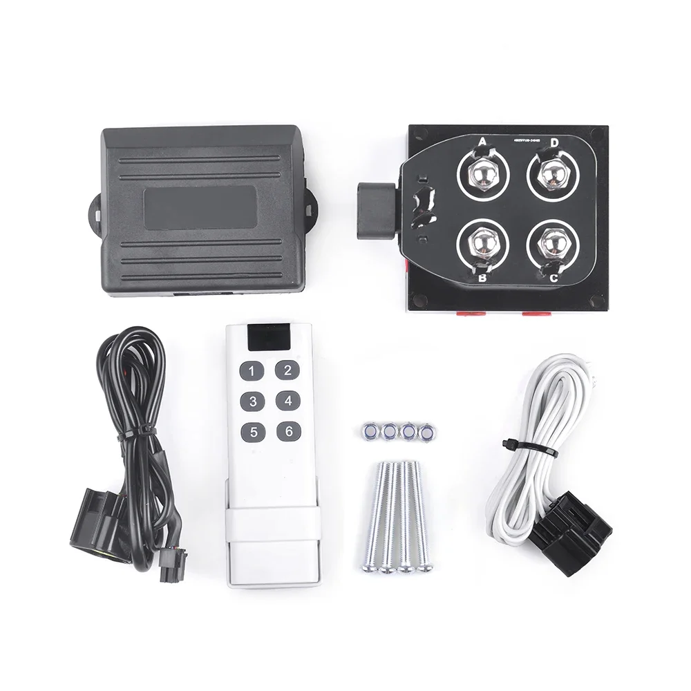 

DC 12V 200PSI Pneumatic Air Ride Suspension System Solenoid Valve Manifold Unit With Wireless Controller Remote Controller
