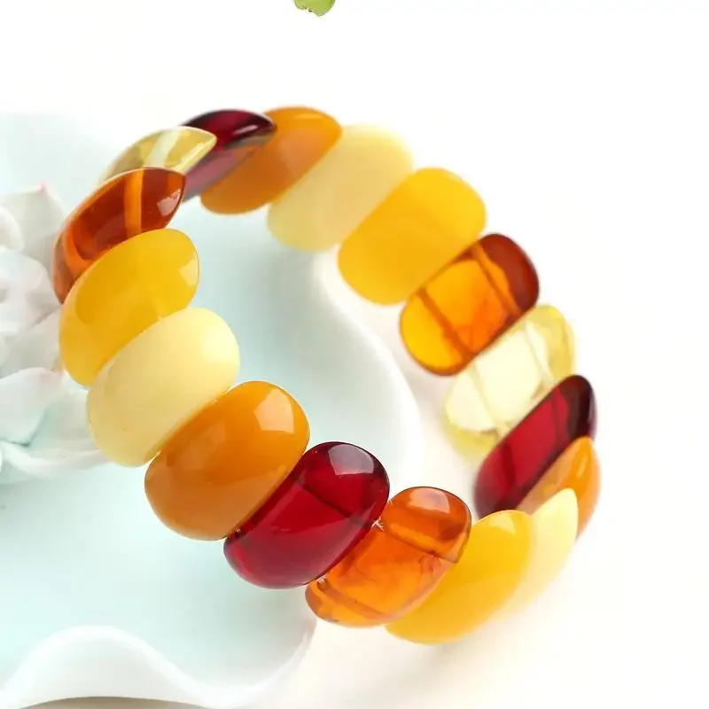 Amber Beeswax Couple Bracelets Multi-treasure Beeswax Hand Row Chicken Oil Beeswax Blood Amber Blue Amber Bracelet Bracelet