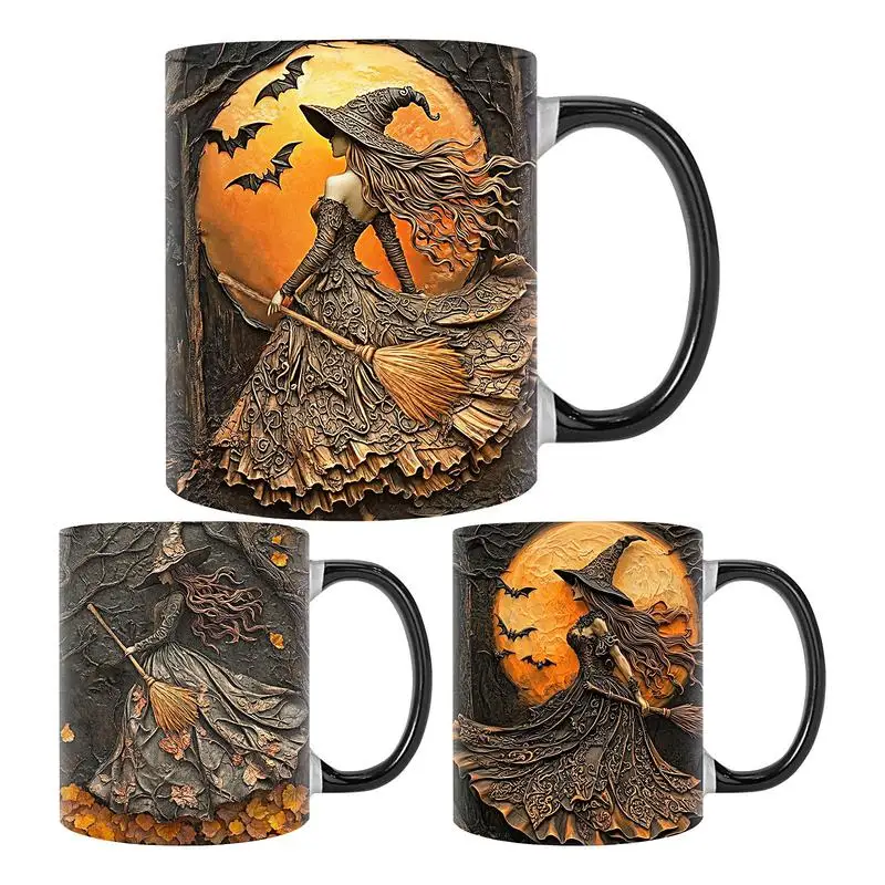 

Halloween Ceramic Witch 350ml Coffee Cup Halloween Mug Unisex For Home Holiday Party Kitchen Desktop Decoration